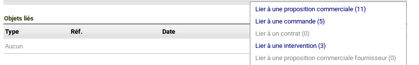 Lien objet Dolibarr 5.0